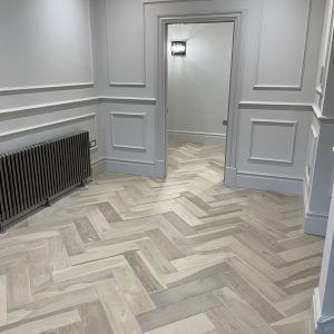Harbour Grey 4/18 x 92mm x 600mm Brushed & Oiled Parquet Flooring